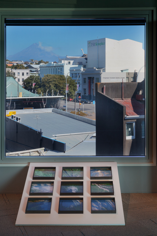 Tracey Benson's images are multiple views of Taranaki the maunga or mountain, aligning with the many meanings people ascribe to it. 