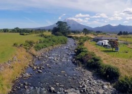 Drone video still image from the Sharing the Waiwhakaiho documentary