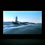 Convergence was projected onto a screen mounted on the band rotunda in Pukekura Park