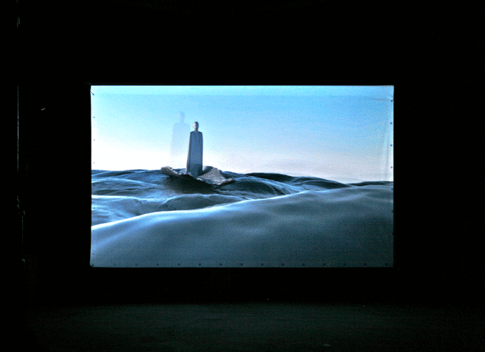 Convergence was projected onto a screen mounted on the band rotunda in Pukekura Park